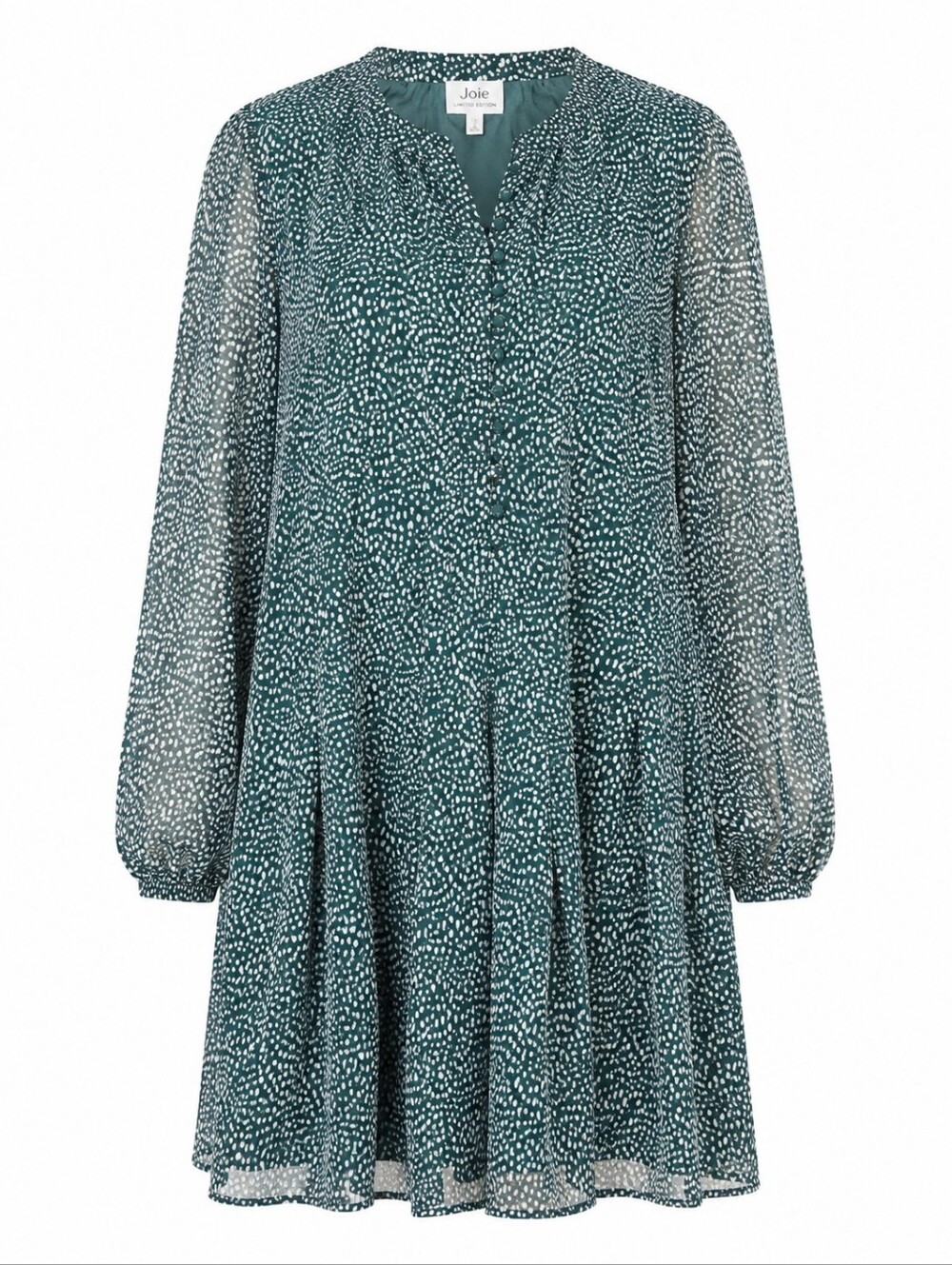 JOIE | Limited Edition Arctic Animal Spot Green White Semi Sheer Dress‎ | XXL